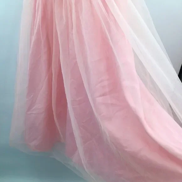 Pink Party Dress for a Princess! White Lace Tulle Ballgown Easter Flower Girl - Picture 12 of 15